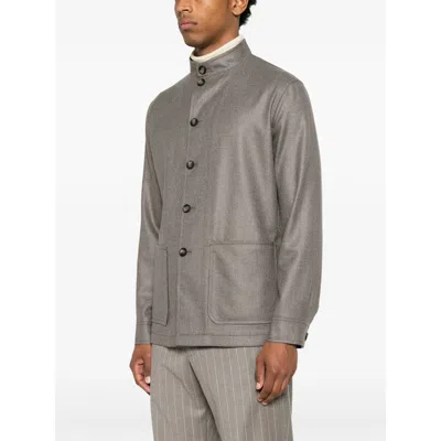 Tagliatore Klein Button-up Patch-pocket Jacket In Gray
