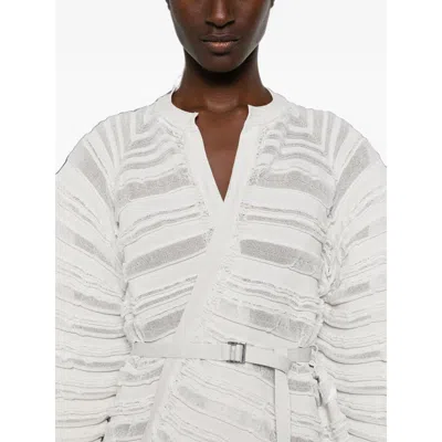 Cfcl Belted Ribbed-knit Jacket In White