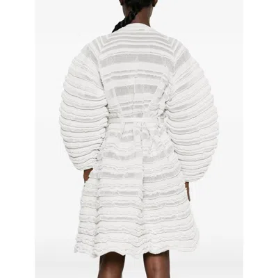 Cfcl Belted Ribbed-knit Jacket In White