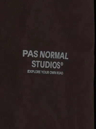 Pas Normal Studios Hooded Logo-print Jacket In Brown