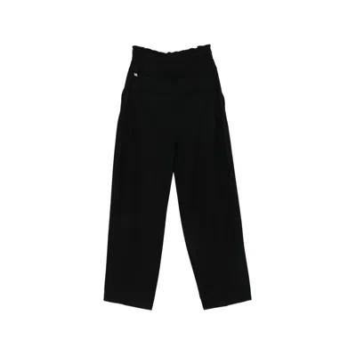 System Belt-loop Drawstring Trousers In Black