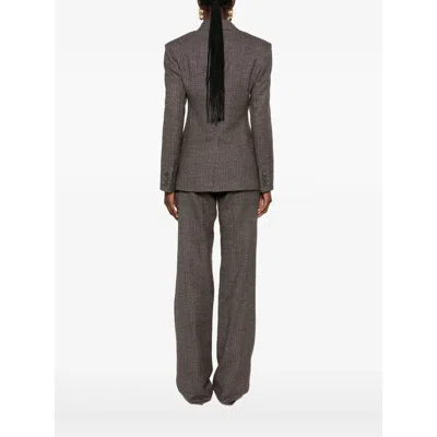 Etro Check-pattern Single-breasted Jacket In Gray