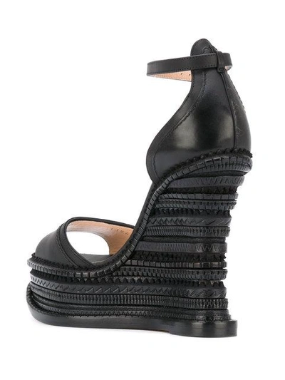 Shop Alchimia Di Ballin Ankle Strap Wedge Sandals In Black