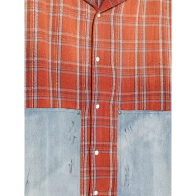 Found Plaid-pattern Panelled Shirt In Multi