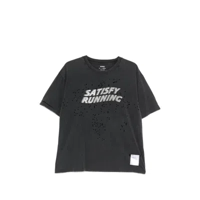 Satisfy Distressed Logo-print T-shirt In Black