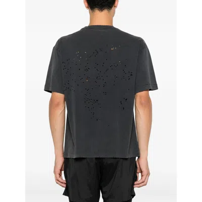 Satisfy Distressed Logo-print T-shirt In Black