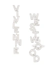 VIVIENNE WESTWOOD 'Soho' large letter stud drop earrings,其他－>水晶,其他－>黄铜