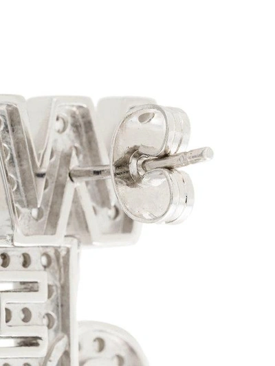 Shop Vivienne Westwood 'soho' Large Letter Stud Drop Earrings In Metallic