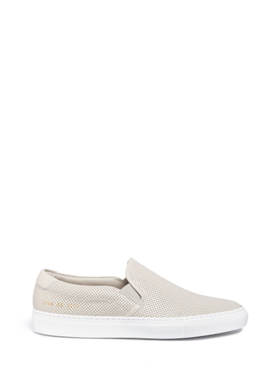 Shop Common Projects Perforated Leather Skate Slip-ons In Neutral