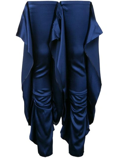 Shop Paula Knorr Draped Thigh High Leg Warmer In Blue