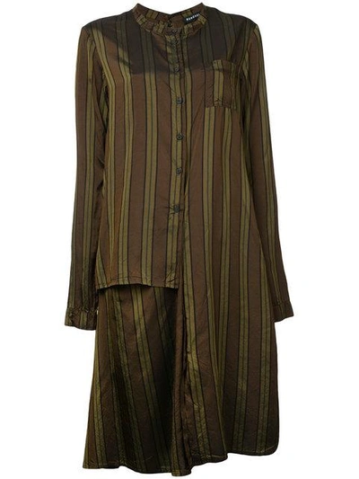 Shop Rundholz Striped Shirt Dress - Brown