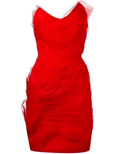 Capucci Strapless Dress In Red