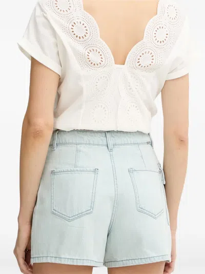 Morgan Wrap-front Mini Shorts In White