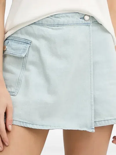 Morgan Wrap-front Mini Shorts In White