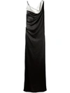 LANVIN contrast cowl neck gown,DRYCLEANONLY