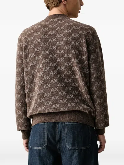 Armani Exchange Regular Fit Pullover In Viscose Blend In Brown