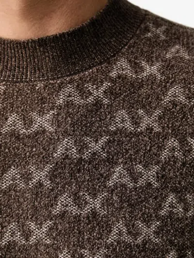 Armani Exchange Regular Fit Pullover In Viscose Blend In Brown