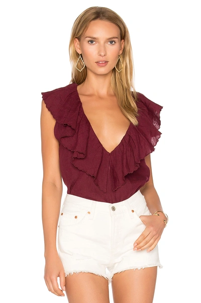 Maria Stanley Leib Blouse In Red.  In Plum