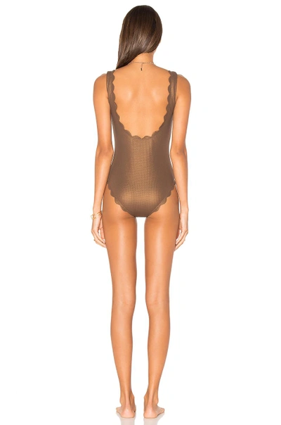 Shop Marysia Palm Springs Tie One Piece In Metallic Brown