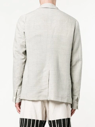 Shop Kazuyuki Kumagai Creased Single Breasted Jacket - Grey