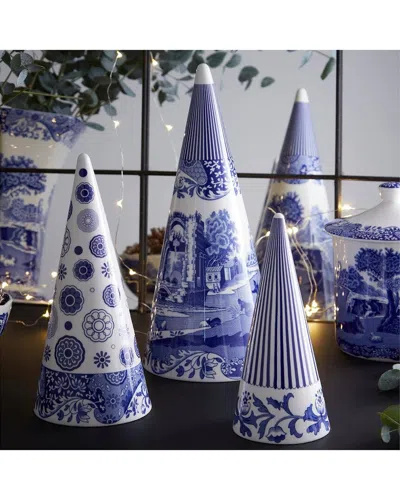Spode Blue Italian Coned Shaped Topiary In Blue