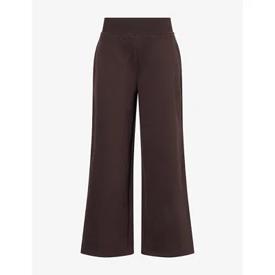 Lounge Womens Straight-leg Cotton-blend Jogging Bottoms Dark Chocolate In Brown