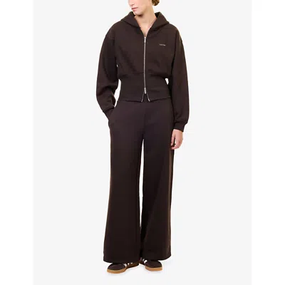 Lounge Womens Straight-leg Cotton-blend Jogging Bottoms Dark Chocolate In Brown
