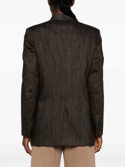 Tagliatore Doublebreasted Jacket With Herringbone Pattern In Gray