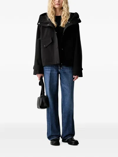 Marc O'polo X Function Hooded Flap-pocket Oversized Jacket In Black