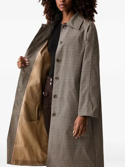 Morgan Houndstooth-pattern Belted Coat In Gray