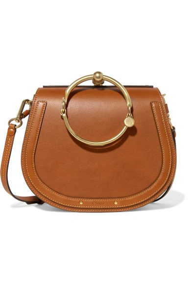 Chloé Nile Bracelet Medium Leather And Suede Shoulder Bag In