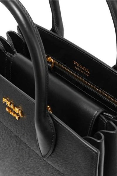 Shop Prada Driade Textured-leather Tote In Black