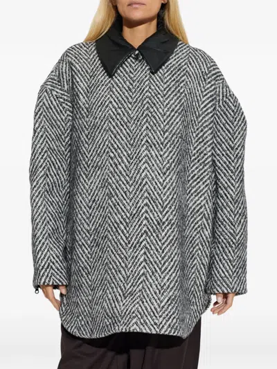 Baum Und Pferdgarten Berfe Herringbone-pattern Oversized Jacket In Black