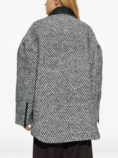 Baum Und Pferdgarten Berfe Herringbone-pattern Oversized Jacket In Black