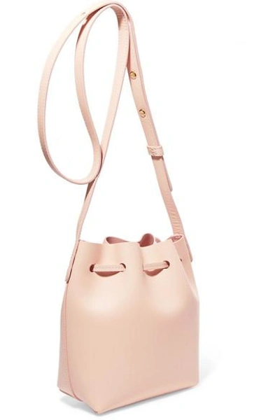 Shop Mansur Gavriel Mini Mini Leather Bucket Bag In Pastel Pink