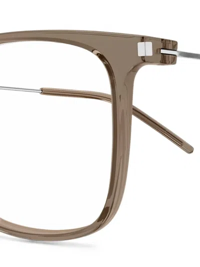 Saint Laurent Rectangle-frame Glasses In Neutral