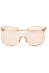 LINDA FARROW Oversized square-frame acetate mirrored sunglasses