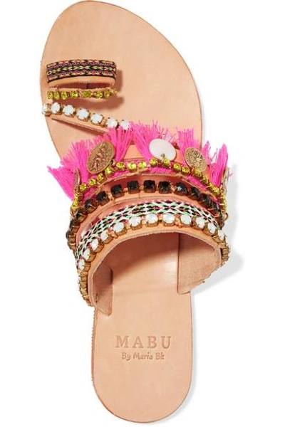 Shop Mabu By Maria Bk Rossetta Embellished Leather Sandals