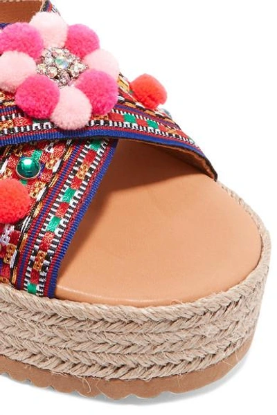 Shop Mabu By Maria Bk Violette Embellished Woven Espadrille Sandals
