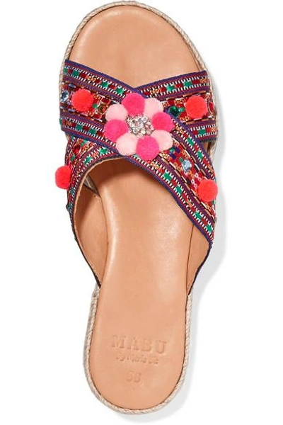 Shop Mabu By Maria Bk Violette Embellished Woven Espadrille Sandals