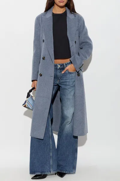 Rag & Bone Rag  Bone Double-breasted Long Coat In Blue