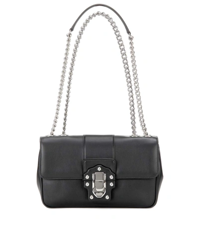 Dolce & Gabbana Lucia Leather Shoulder Bag In Black