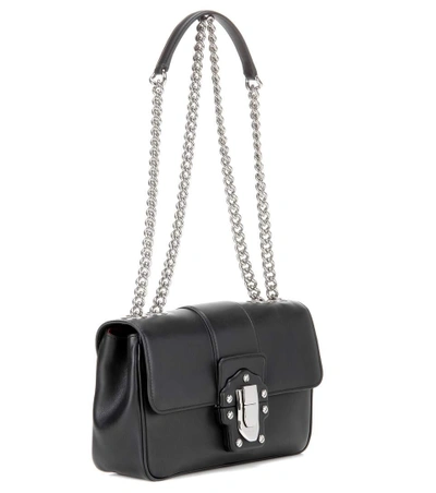 Shop Dolce & Gabbana Lucia Leather Shoulder Bag In Black