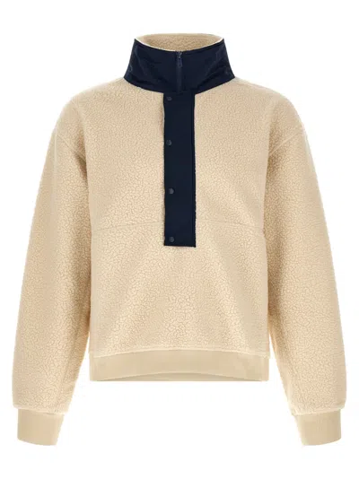Entire Studios System Half-zip Fleece Sweatshirt In Neutral