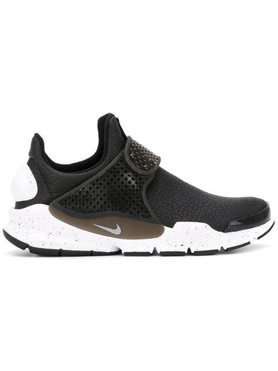 Nike Sock Dart Premium Faux Leather Trainers In Coral