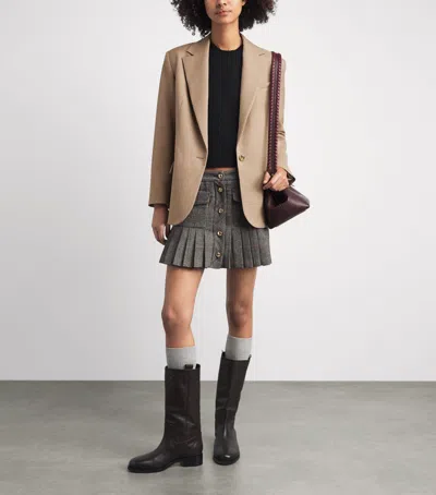 Maje Single-button Blazer In Neutral