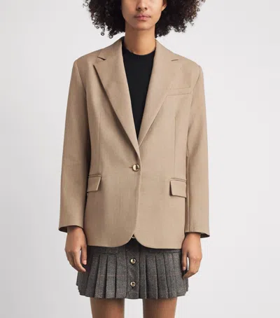 Maje Single-button Blazer In Neutral
