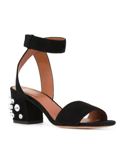 Shop Givenchy Jeweled Heel Sandals - Black