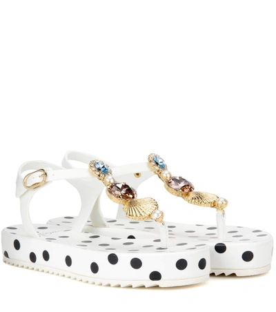 Dolce & Gabbana Platform Sandals With Embellishment In Multicoloured