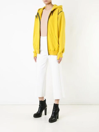 Shop A.f.vandevorst Asymmetric Long Sleeve Hoodie In Yellow